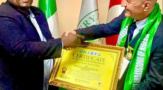 Türk Vatandaşı Ali Yıldız’a Nijerya’dan Prestijli Onur: “Küresel Büyükelçi”